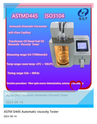 ASTM D445 Auto Kinematic Viscometer Glass Capillary Transformer Oil Testing Equipment