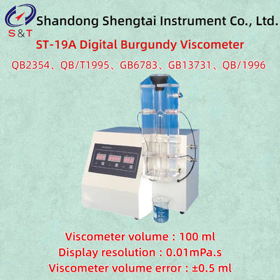 100ml Digital Burgundy Viscometer Error ± 0.5ml QB2354 Measuring Range 0-9.99mPa.S