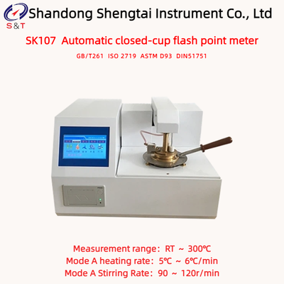 Auto Closed-Cup Flash Point Meter RT ～ 300℃ LCD Display Heating Rate 5℃ ～ 6℃/Min ASTM D93