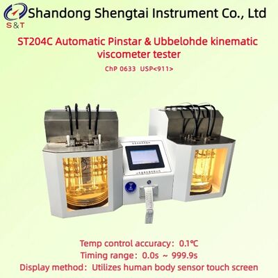 Auto Kinematic Viscometer Analyzer Ubbelohde 0.6 ～ 1000 Mm²/S Timing 0.0s ～ 999.9s USP 911