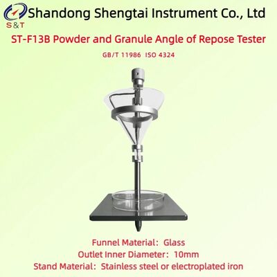 Powder And Granule Angle Of Repose Analyzer Taper 60º Glass Funnel Stainless Steel ISO 4324