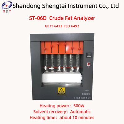 Flour Crude Fat Analyzer Soxhlet Extraction RT+5℃ ～ 300℃ Electric Heating Plate ISO 6492