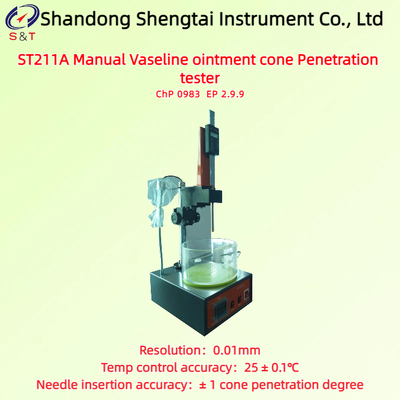 Manual Vaseline Ointment Cone Penetration Analyzer Mearsure 0 - 70mm Temp Control 25 ± 0.1℃ EP 2.9.9