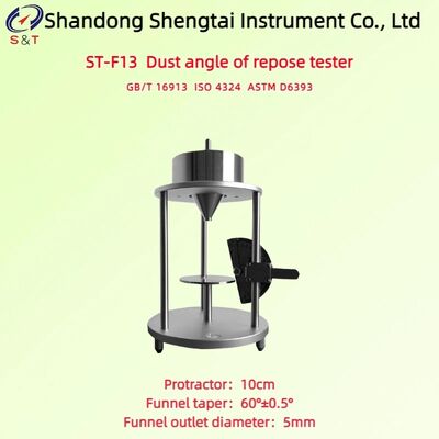Dust Angle Of Repose Tester Funnel Taper 60° ± 0.5° 304 Stainless Steel ASTM D6393